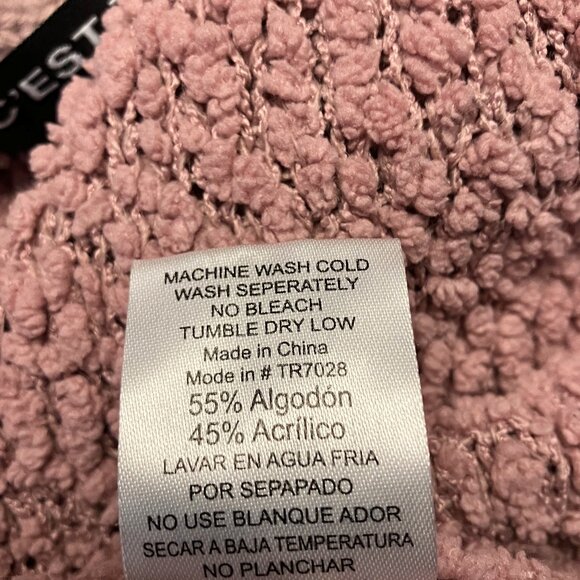 C'est Toi Tricot Open Front Cardigan Sweater Dusty Pink Size Medium🙂 - Picture 4 of 7